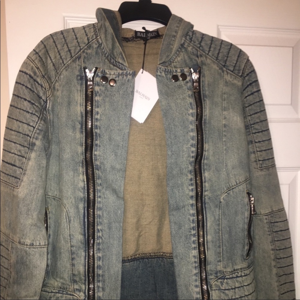 Balmain Distressed Men’s Denim Jacket